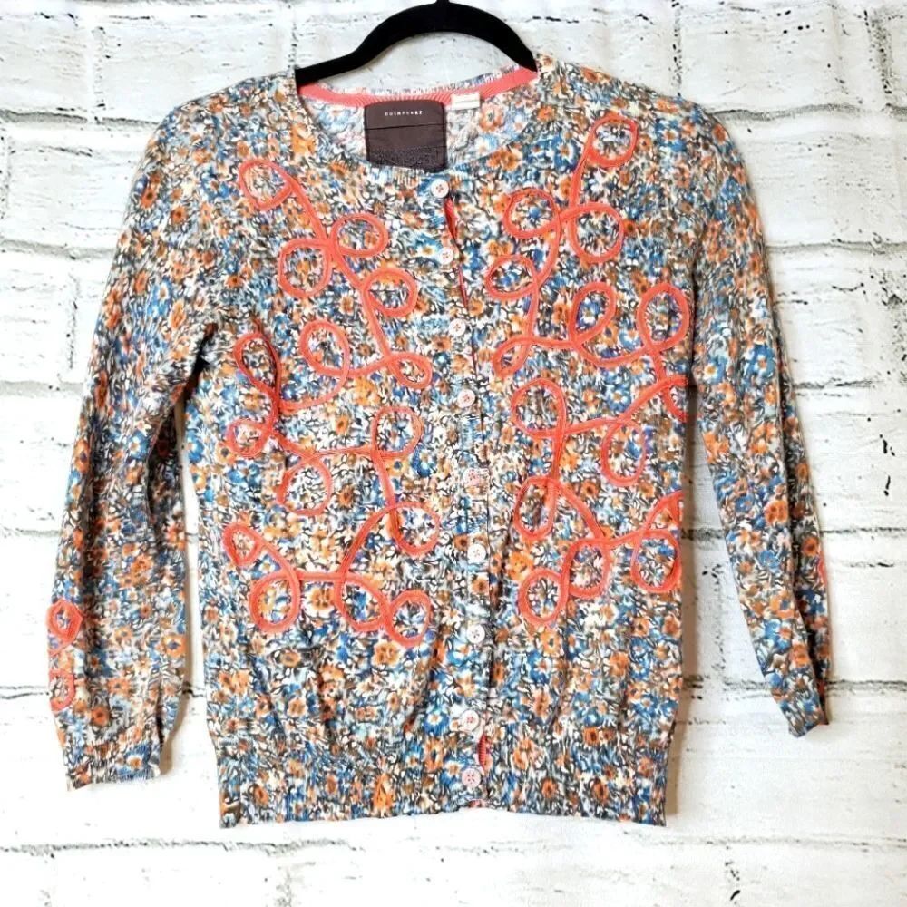 Anthropologie Guinevere Button Down Cardigan Floral Small